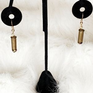 New ammo pierced earrings with crystal point